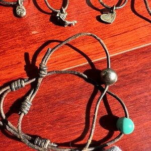 Artisan Leather Bracelet with Heart Charm